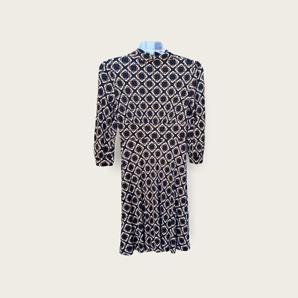 Banana Republic V Neck Dress Geometric Print Sz XS - Picture 3 of 7